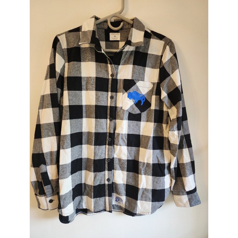 Gorpcore Outdoorsy Custom MN Hiketoberfest 2021 Graphic Buffalo Check Flannel M